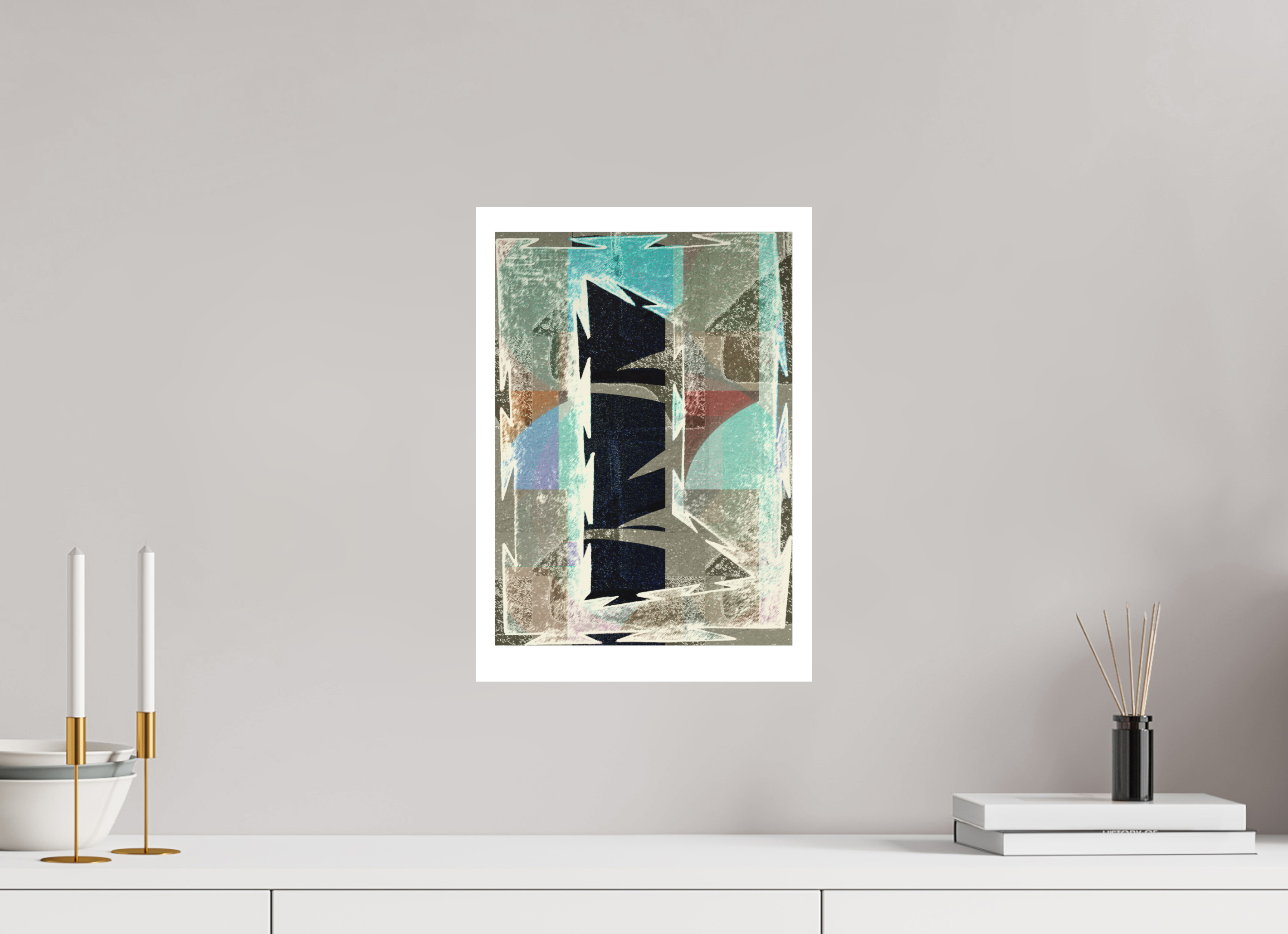 DIN A3 (29,7 x 42 cm), Ilona Mangold - FineArt Paper (no frame) Quiet Geometry – Modern Abstract Art Print