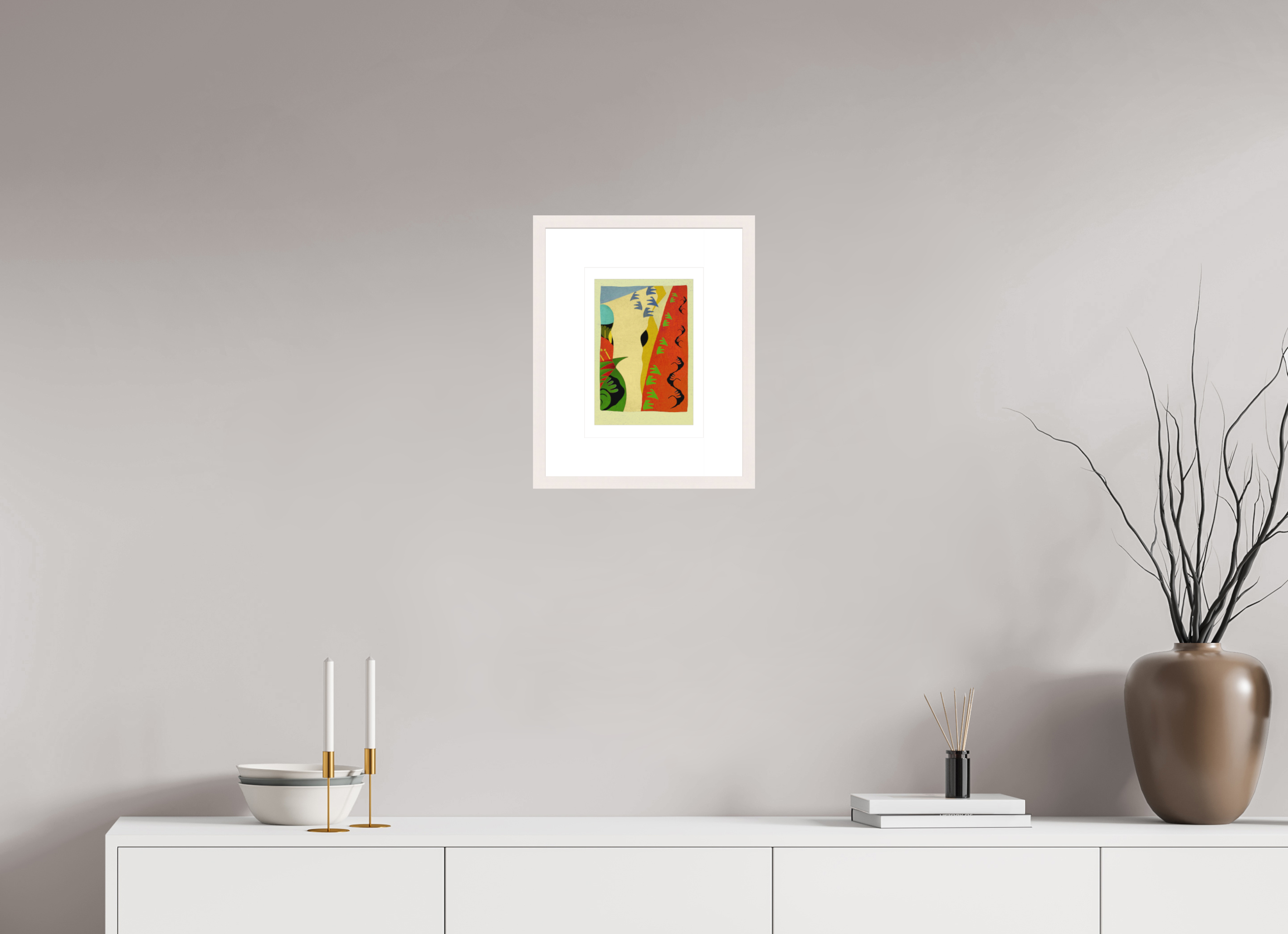 DIN A4 (21 x 29,7 cm), Ilona Mangold A4 Framed Warm Landscape – Framed Abstract Wall Art