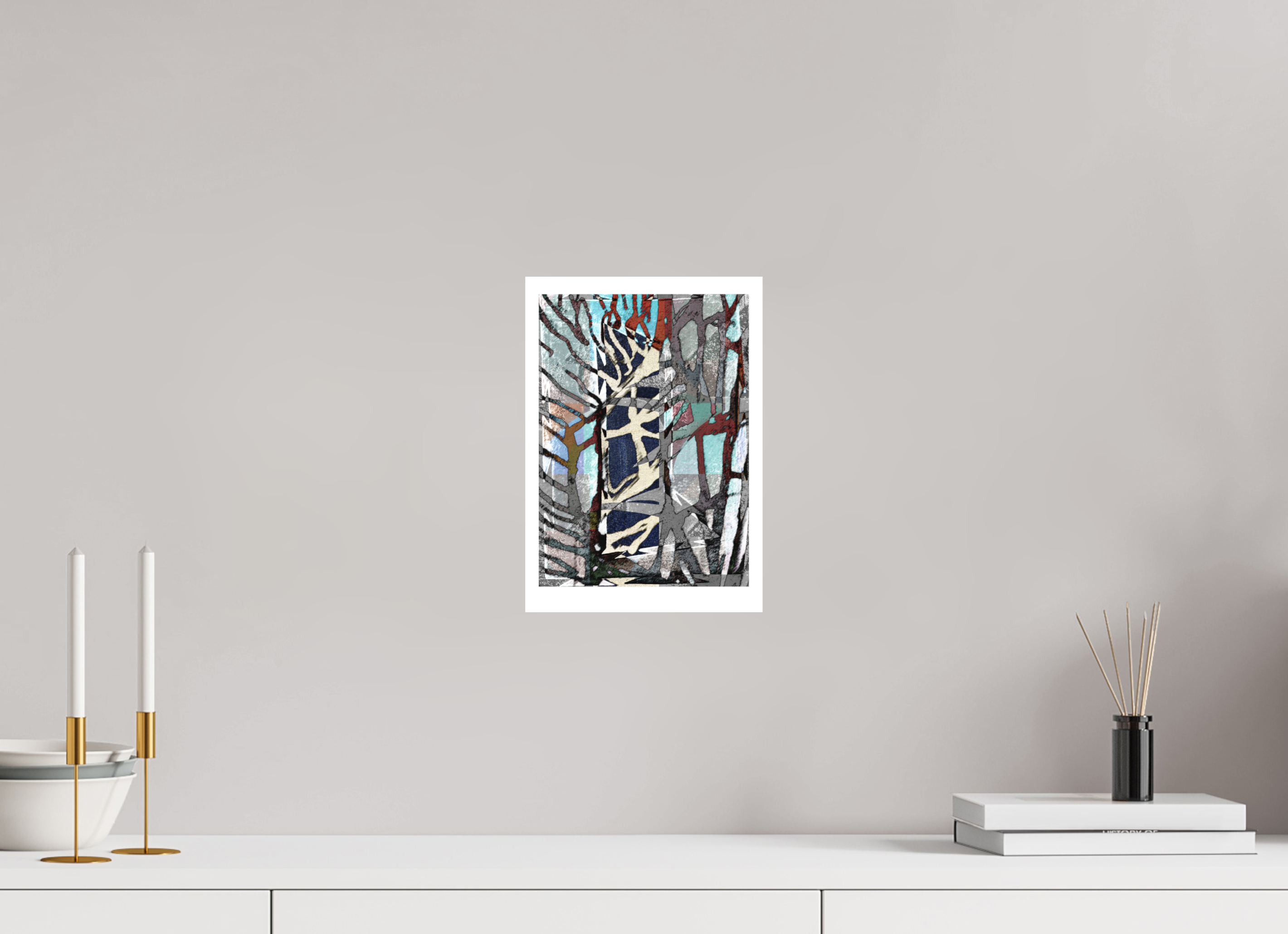 DIN A4 (21 x 29,7 cm), Ilona Mangold - FineArt Paper (no frame) Urban Layers – Modern Abstract Art Print