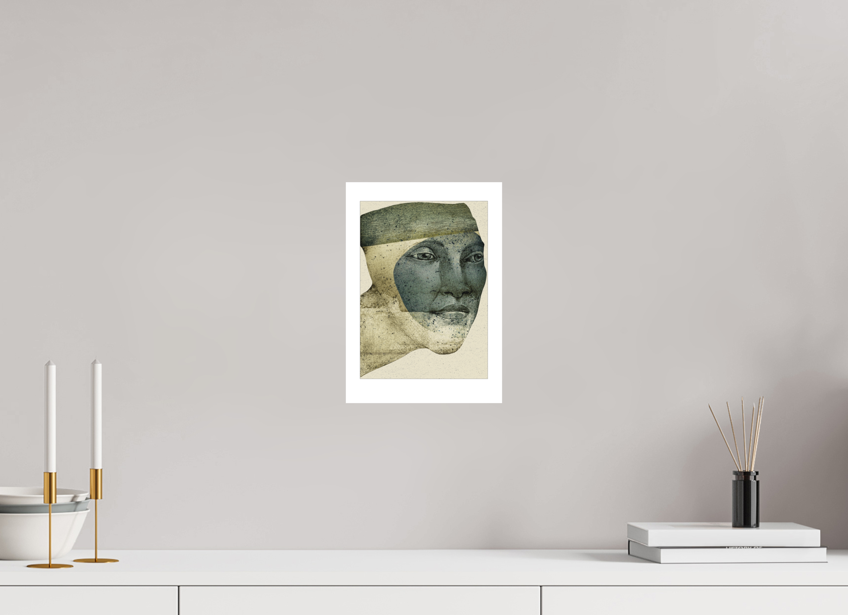 DIN A4 (21 x 29,7 cm), Ilona Mangold - FineArt Paper (no frame) Quiet Portrait – Modern Abstract Art Print