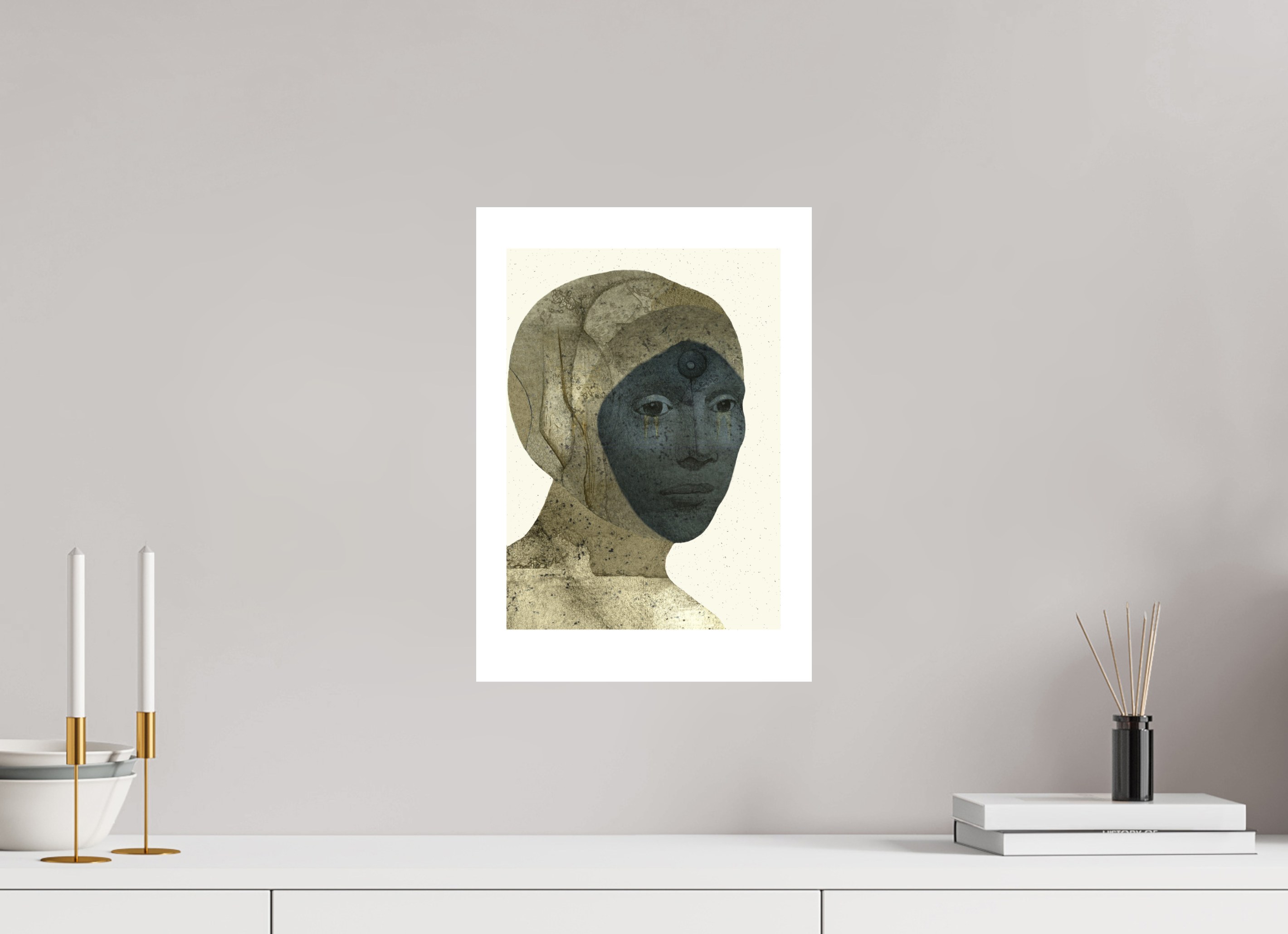 DIN A3 (29,7 x 42 cm), Ilona Mangold - FineArt Paper (no frame) Still Presence – Modern Abstract Art Print