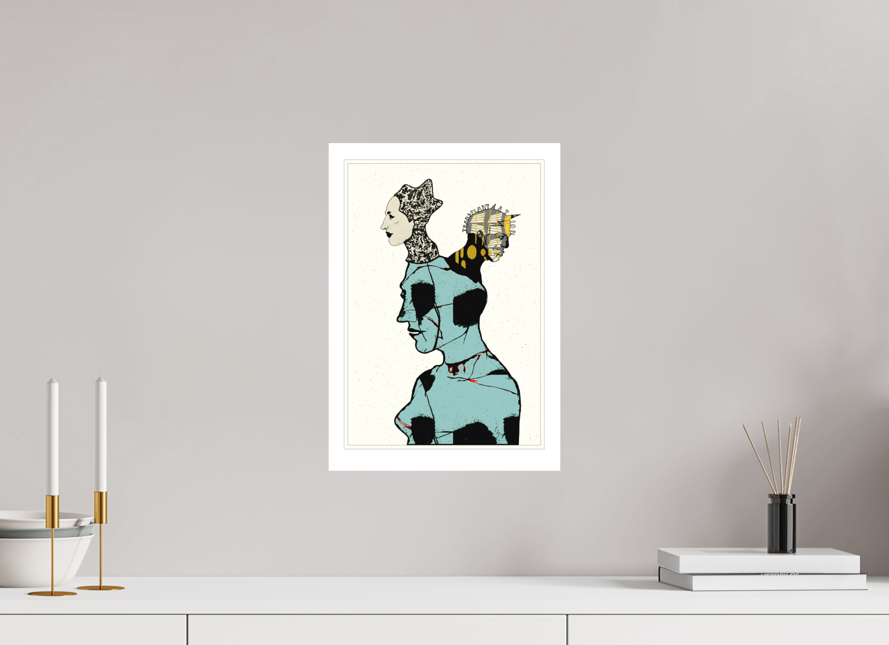 DIN A3 (29,7 x 42 cm), Ilona Mangold - FineArt Paper (no frame) Dual Identity – Modern Abstract Art Print