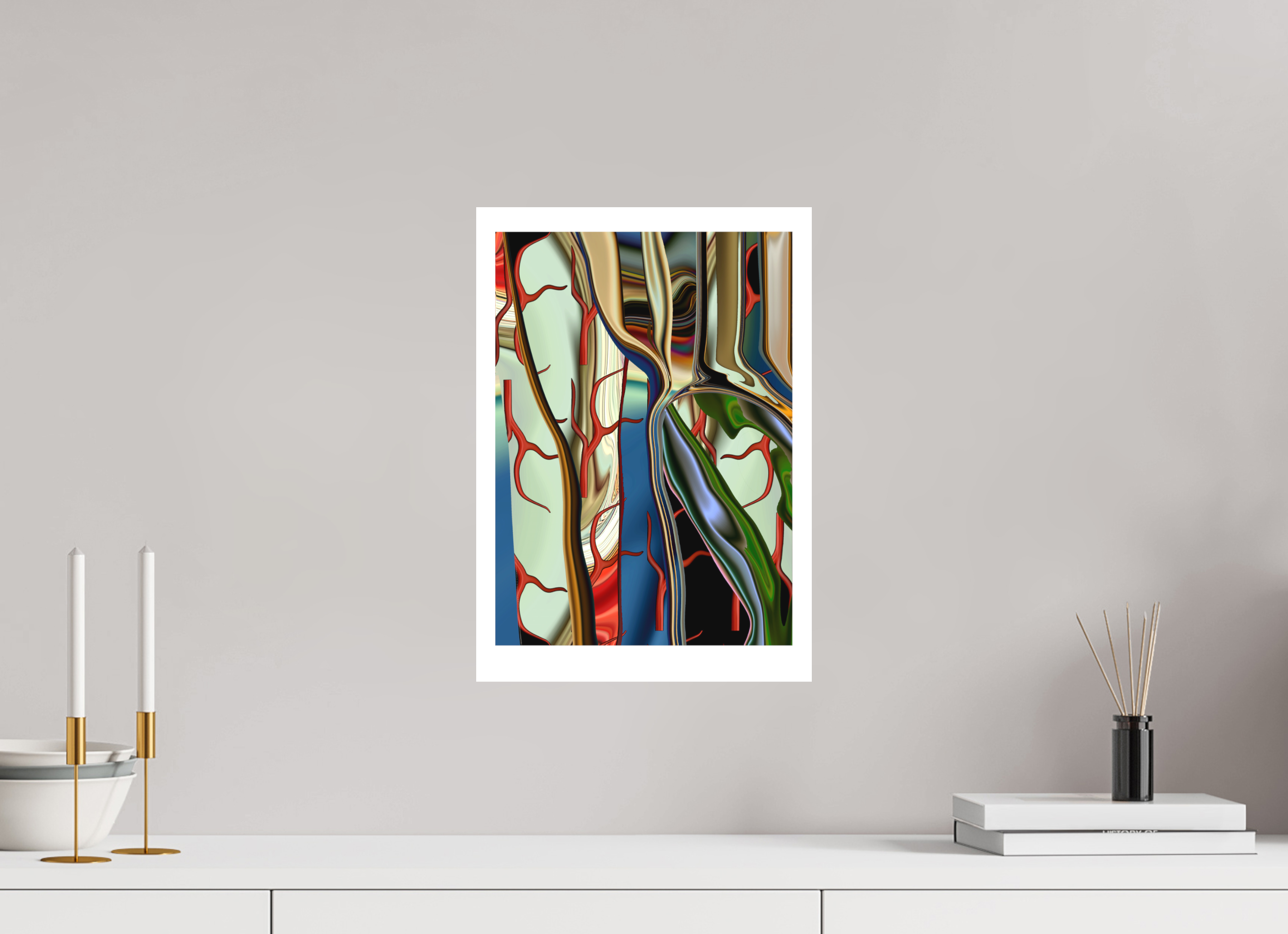 DIN A3 (29,7 x 42 cm), Ilona Mangold - FineArt Paper (no frame) Liquid Lines – Modern Abstract Art Prints
