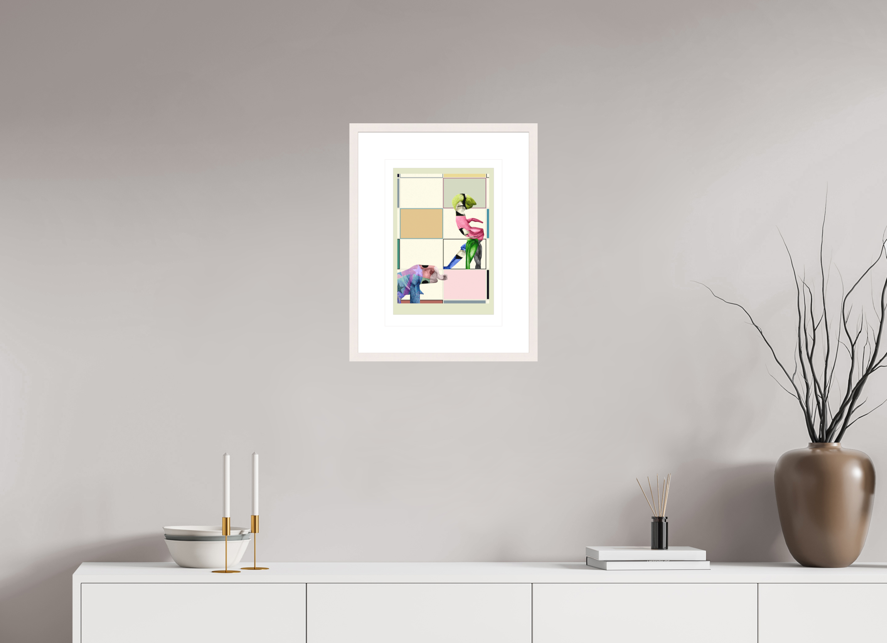 DIN A3 (29,7 x 42 cm), Ilona Mangold A4 Framed Playful Balance – Framed Abstract Wall Art