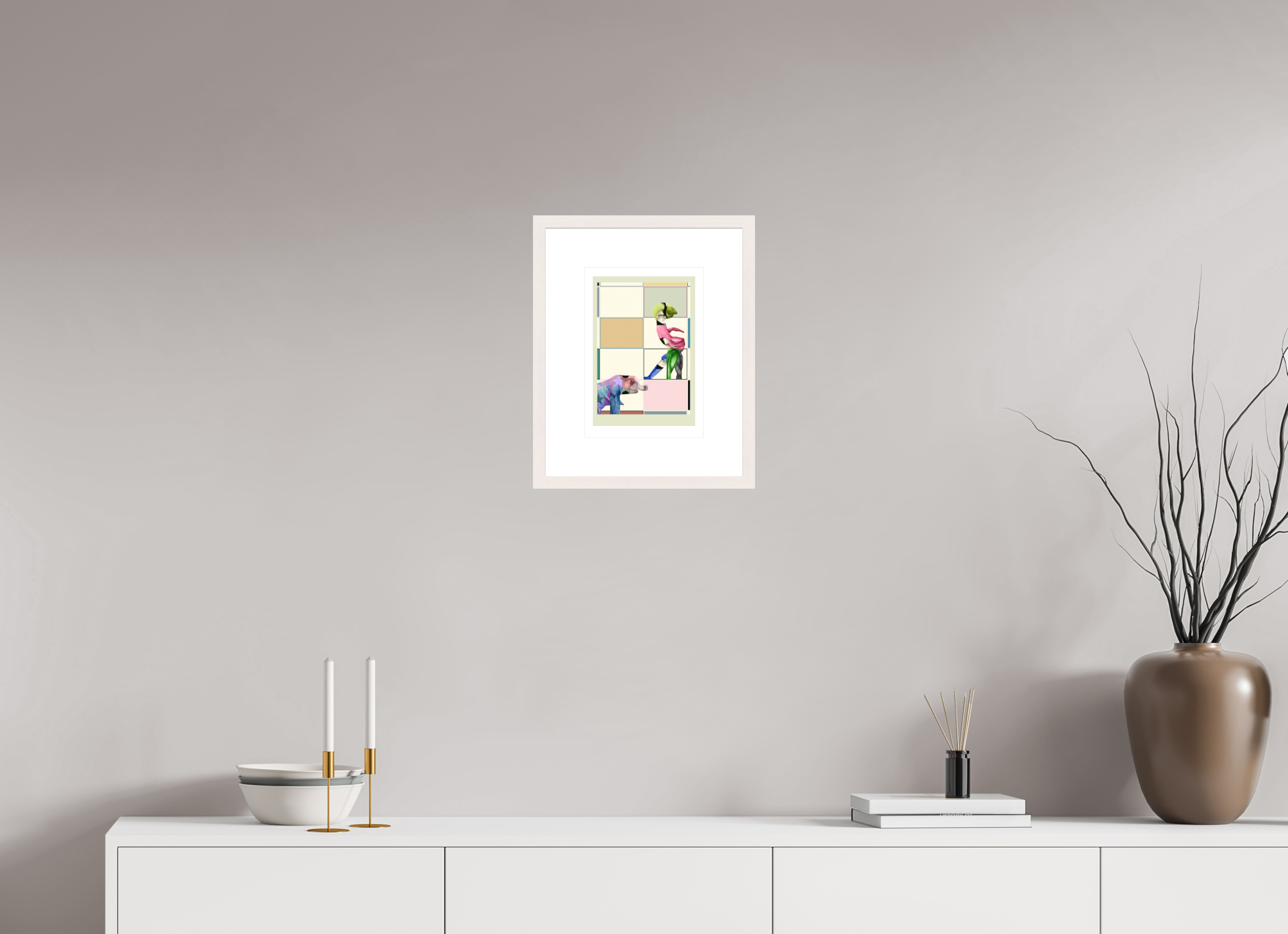 DIN A4 (21 x 29,7 cm), Ilona Mangold A4 Framed Playful Balance – Framed Abstract Wall Art