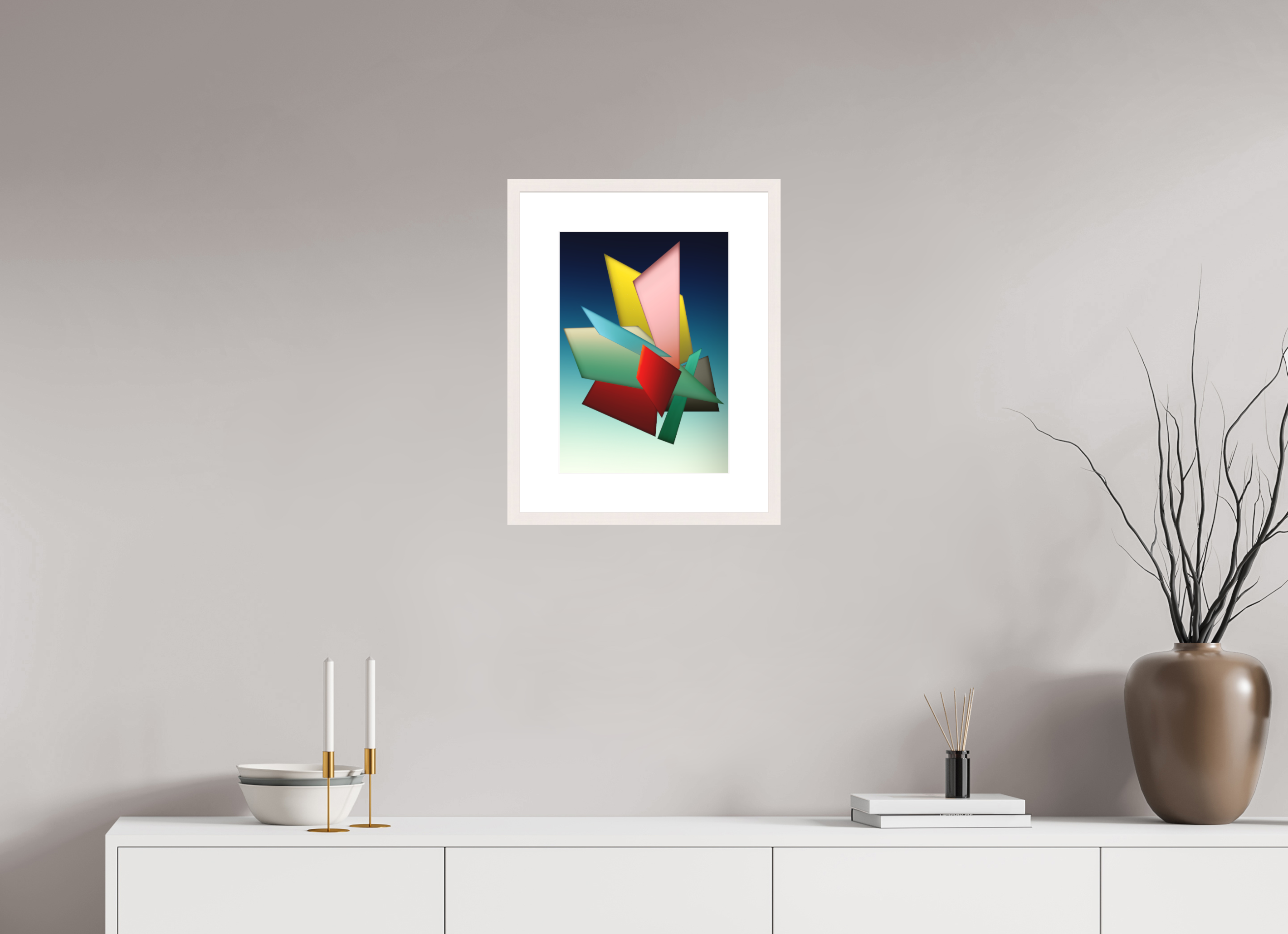 DIN A3 (29,7 x 42 cm), Ilona Mangold A4 Framed Color Balance – Framed Abstract Wall Art