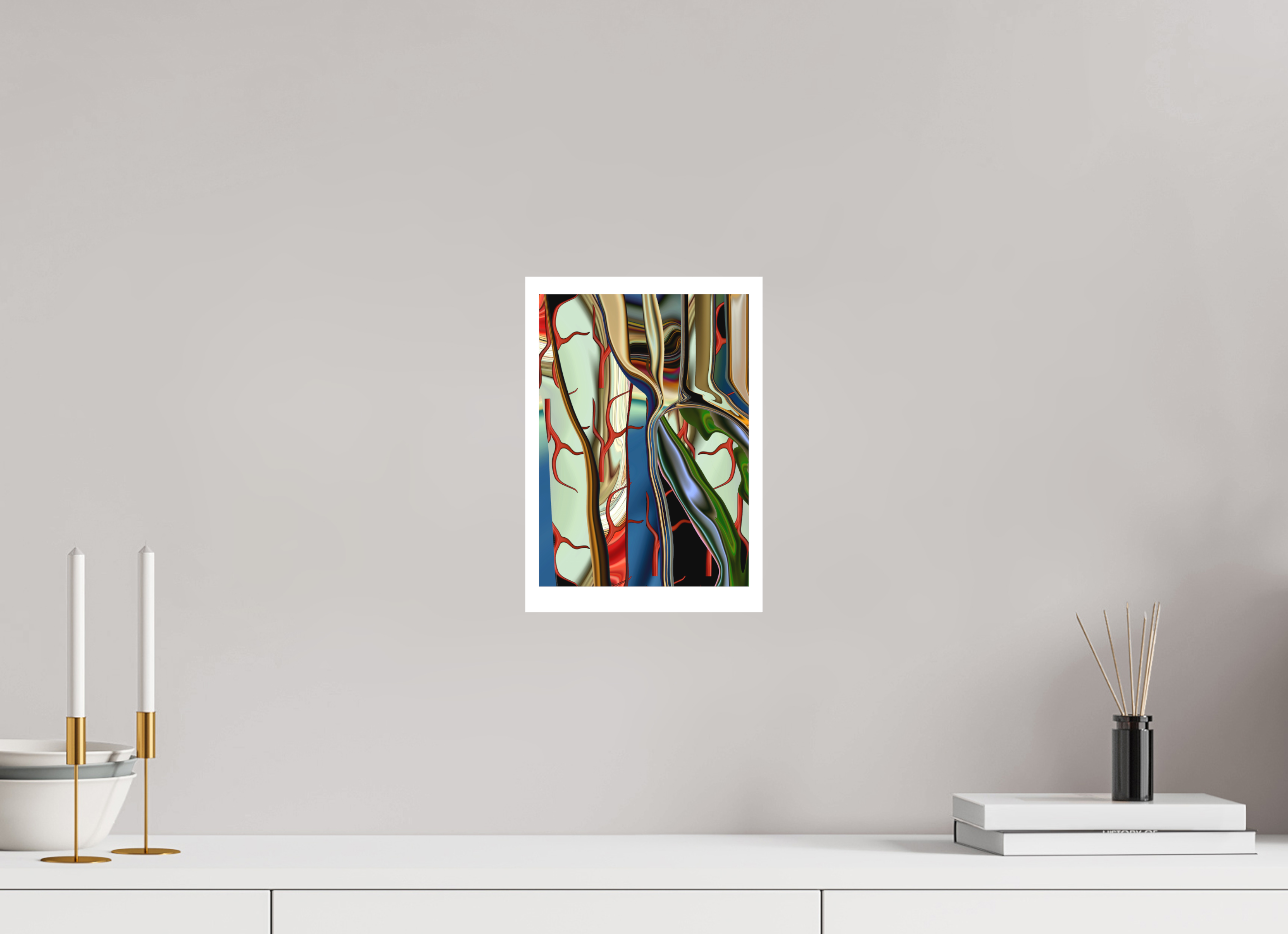 DIN A4 (21 x 29,7 cm), Ilona Mangold - FineArt Paper (no frame) Liquid Lines – Modern Abstract Art Prints