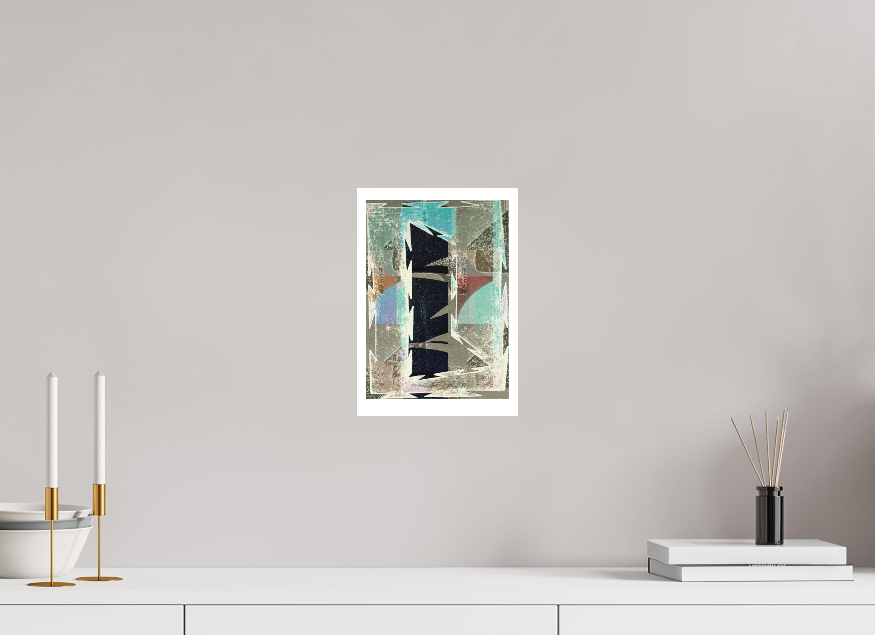 DIN A4 (21 x 29,7 cm), Ilona Mangold - FineArt Paper (no frame) Quiet Geometry – Modern Abstract Art Print