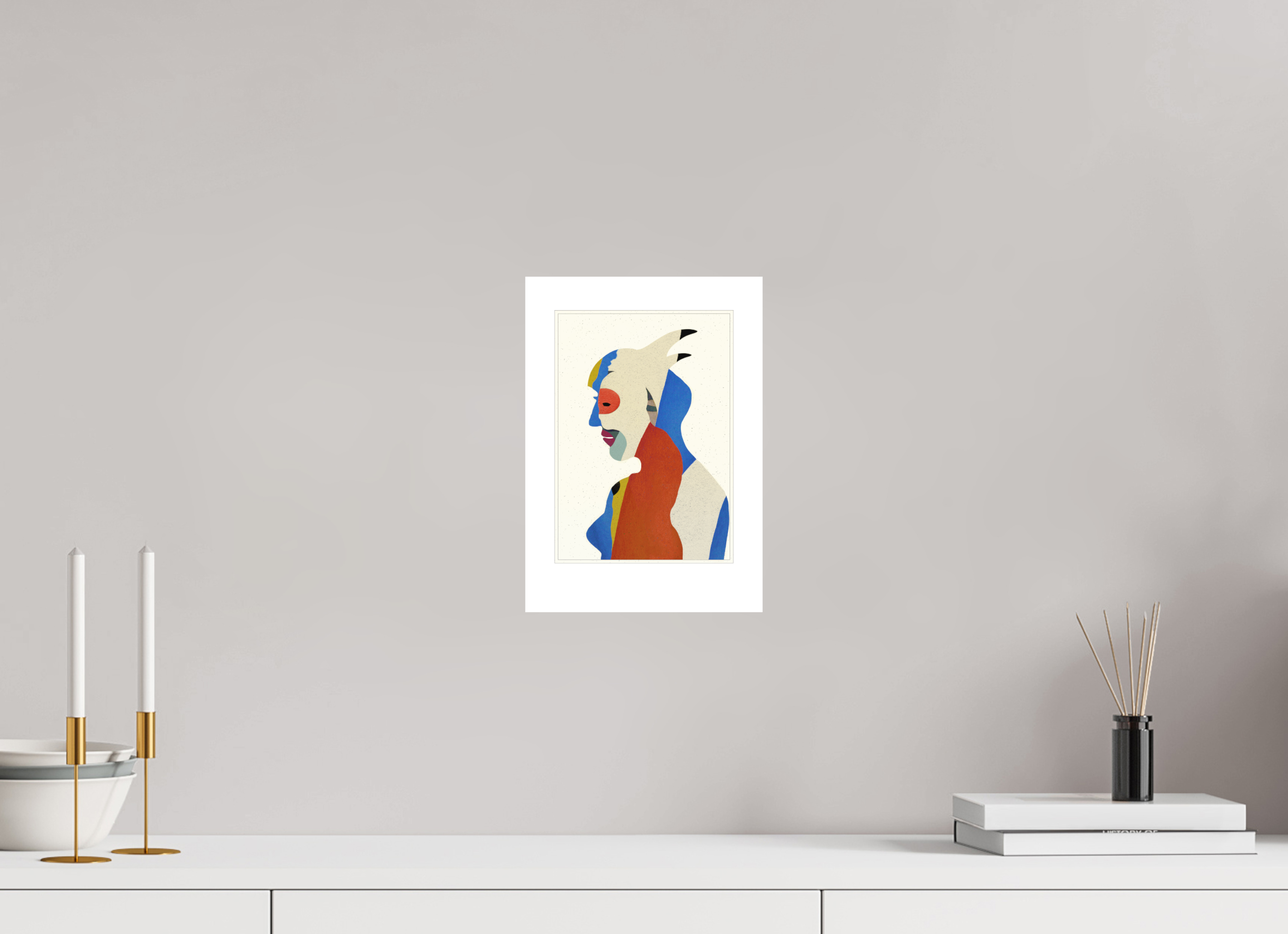 DIN A4 (21 x 29,7 cm), Ilona Mangold - FineArt Paper (no frame) Vivid Profile – Modern Abstract Art Print