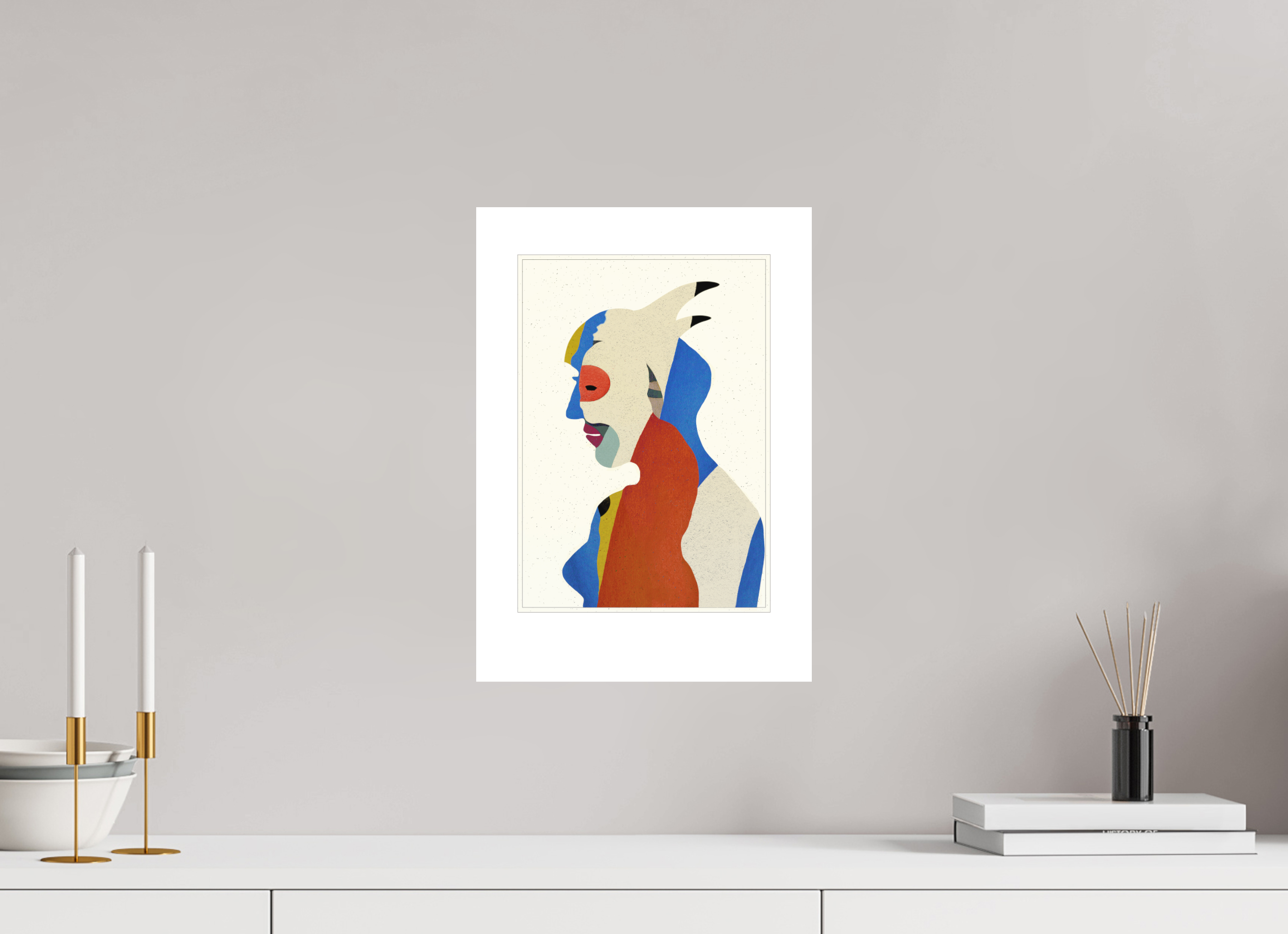 DIN A3 (29,7 x 42 cm), Ilona Mangold - FineArt Paper (no frame) Vivid Profile – Modern Abstract Art Print