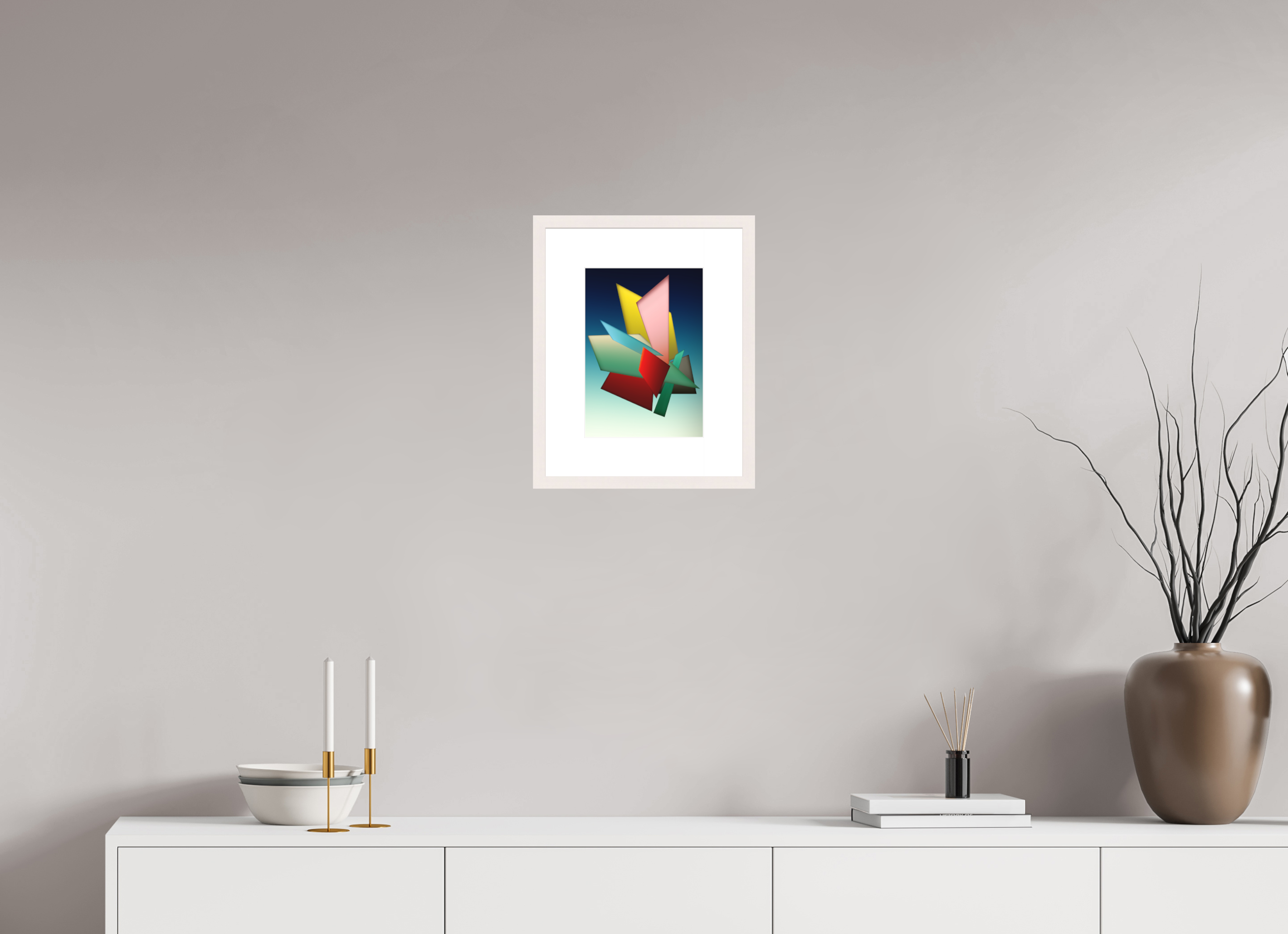 DIN A4 (21 x 29,7 cm), Ilona Mangold A4 Framed Color Balance – Framed Abstract Wall Art