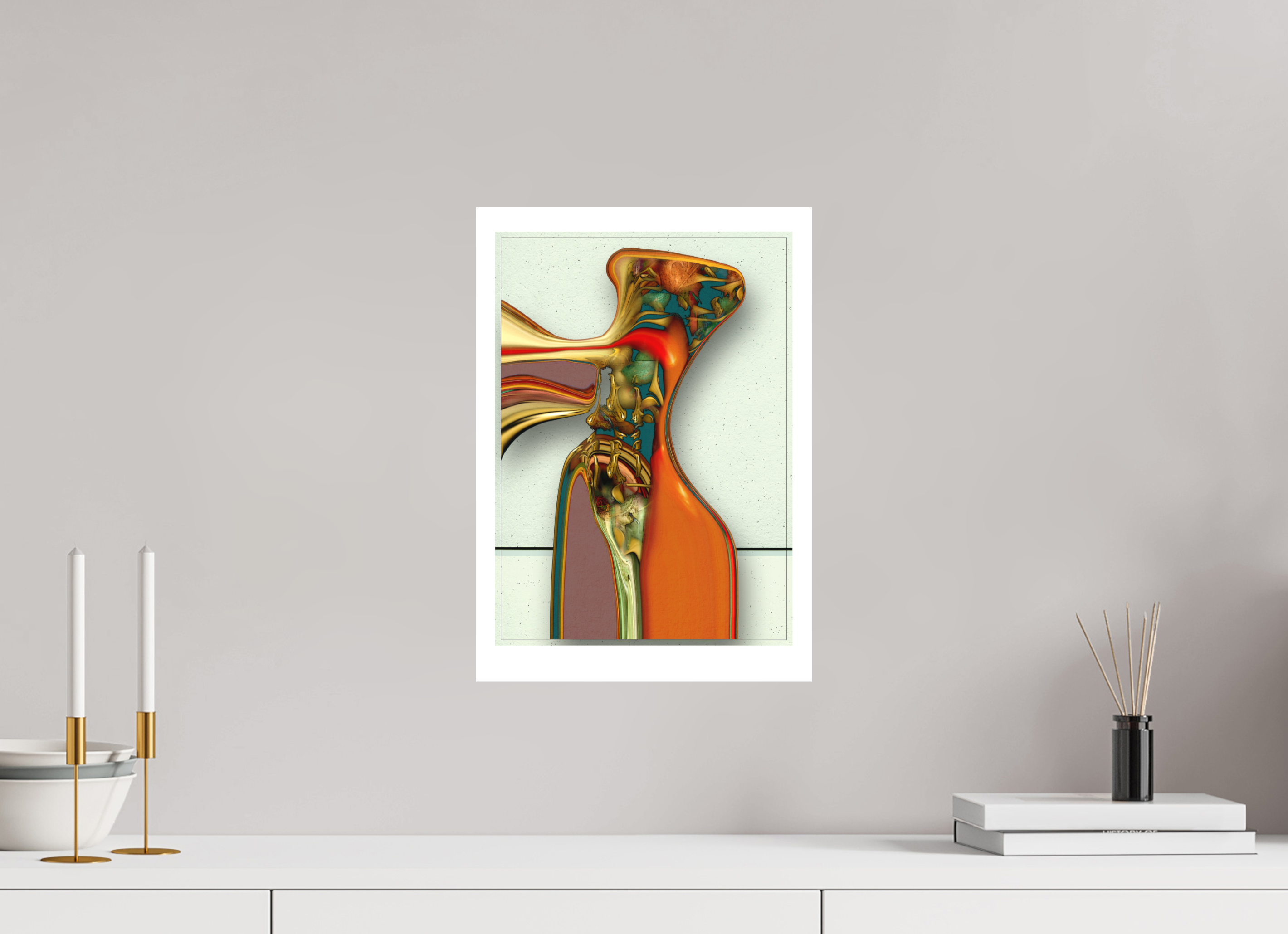 DIN A3 (29,7 x 42 cm), Ilona Mangold - FineArt Paper (no frame) Fluid Form – Modern Abstract Art Print