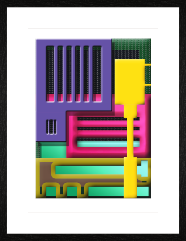 Main image Neon Structure – Framed Abstract Wall Art