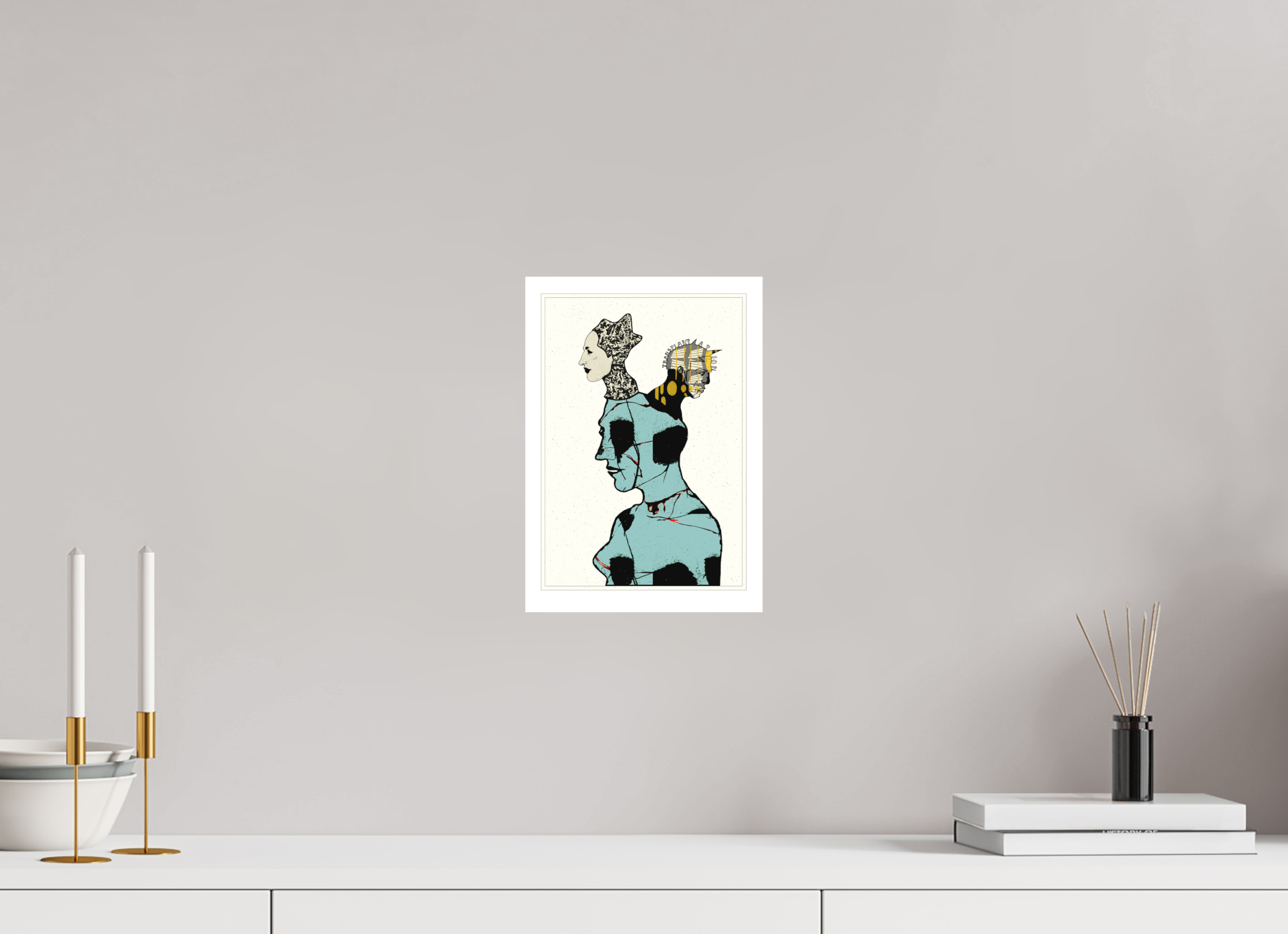 DIN A4 (21 x 29,7 cm), Ilona Mangold - FineArt Paper (no frame) Dual Identity – Modern Abstract Art Print