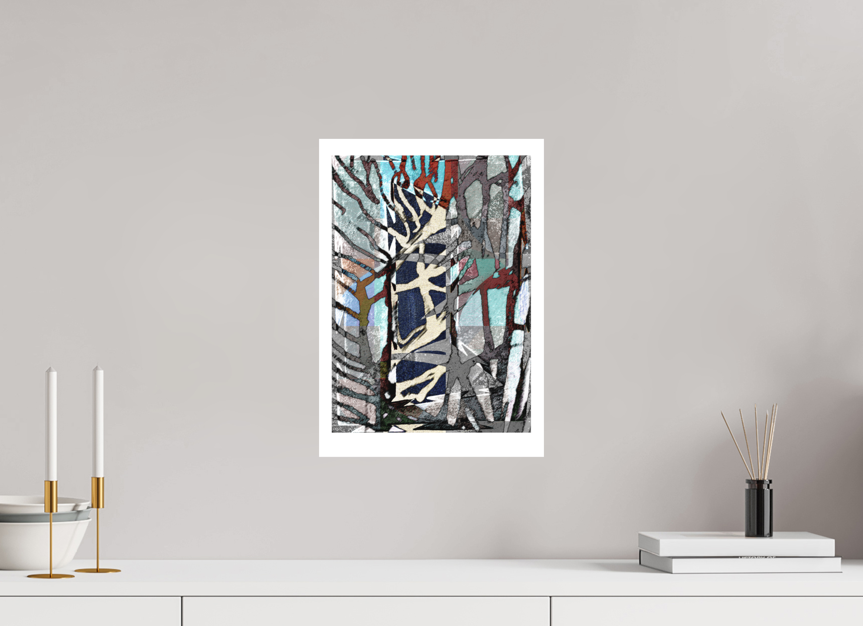 DIN A3 (29,7 x 42 cm), Ilona Mangold - FineArt Paper (no frame) Urban Layers – Modern Abstract Art Print