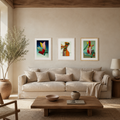Chromatic Balance Set - Three Framed Abstract Wall Art Prints