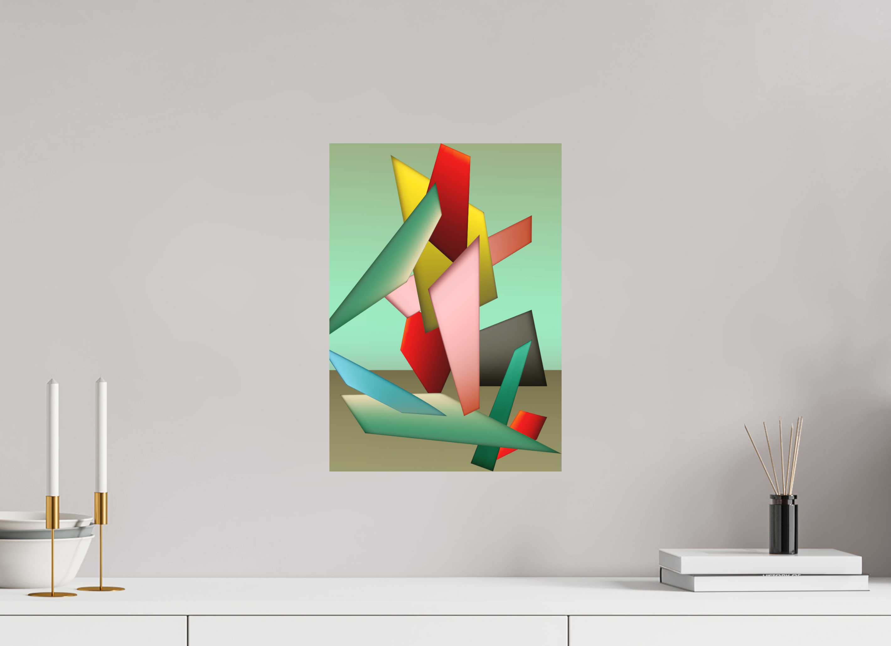 DIN A3 (29,7 x 42 cm), Ilona Mangold - FineArt Paper (no frame) Dynamic Balance – Modern Framed Abstract Wall Art Print