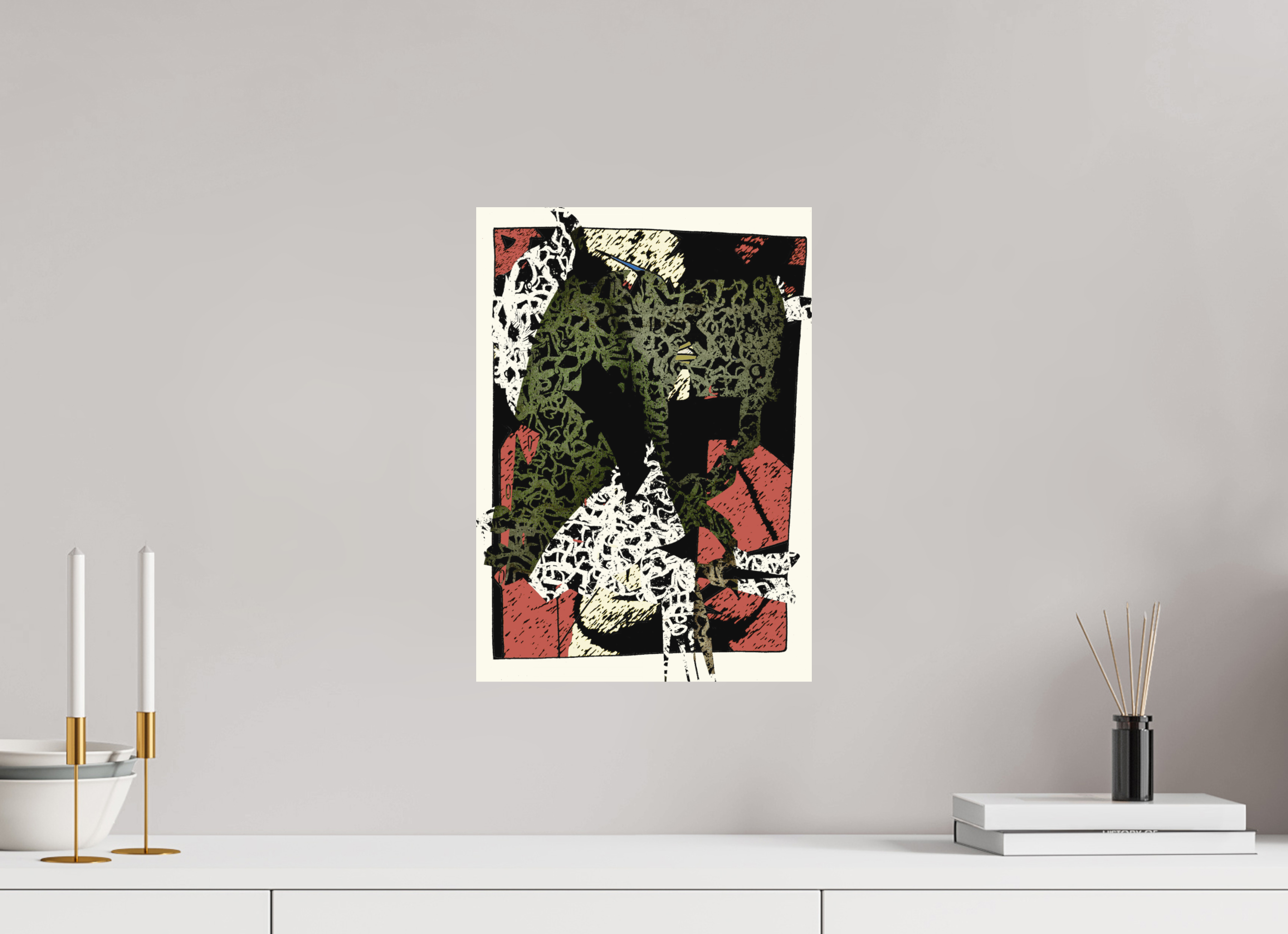 DIN A3 (29,7 x 42 cm), Ilona Mangold - FineArt Paper (no frame) Layered Presence – Abstract Wall Art Print