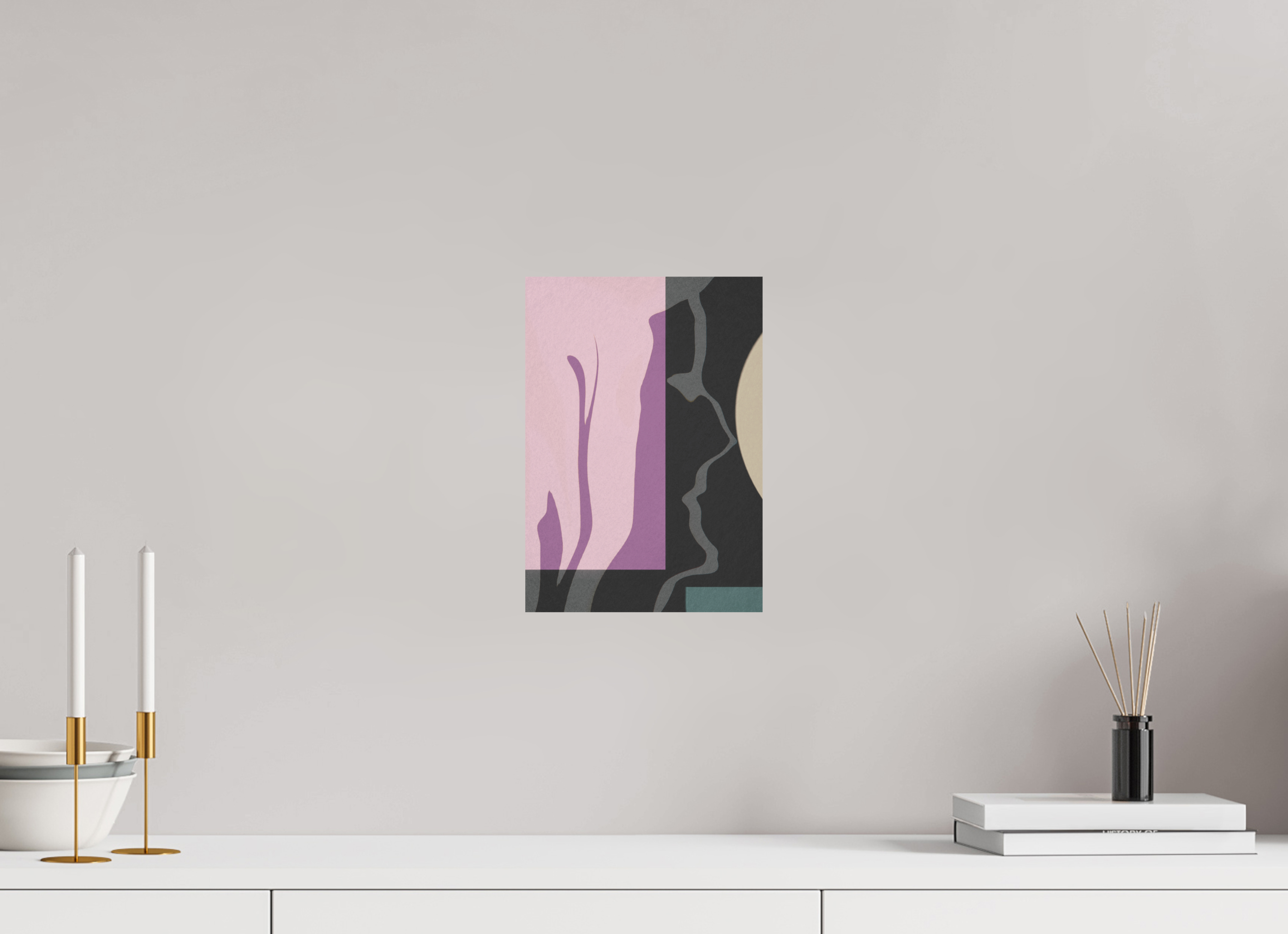 DIN A4 (21 x 29,7 cm), Ilona Mangold - FineArt Paper (no frame) Quiet Presence – Modern Abstract Wall Art Print