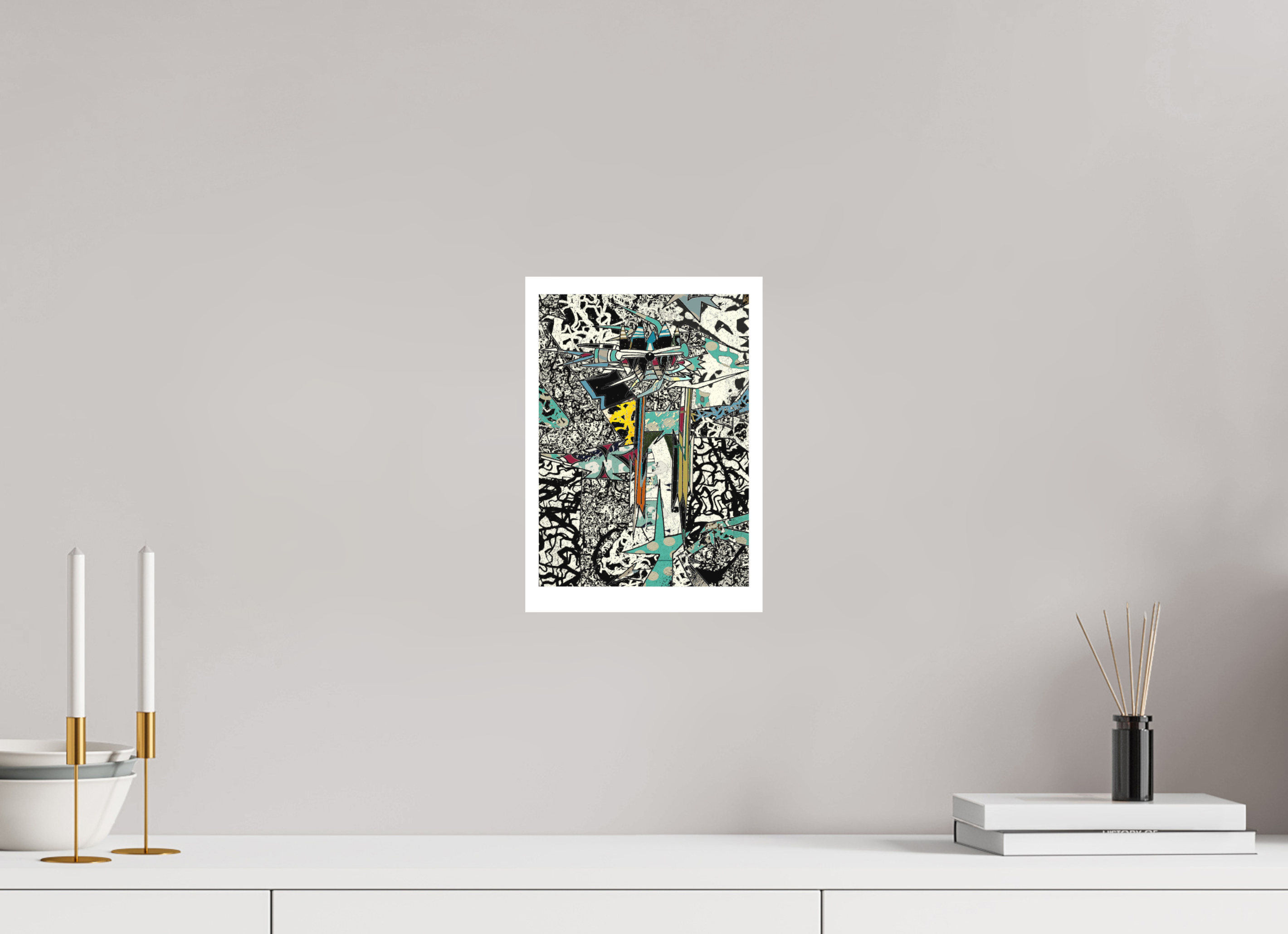 DIN A4 (21 x 29,7 cm), Ilona Mangold - FineArt Paper (no frame) Tension Structure – Modern Abstract Wall Art Print