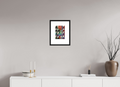 DIN A4 (21 x 29,7 cm), Ilona Mangold A4 - Framed (Black Oak) Vivid Composition – Framed Abstract Wall Art